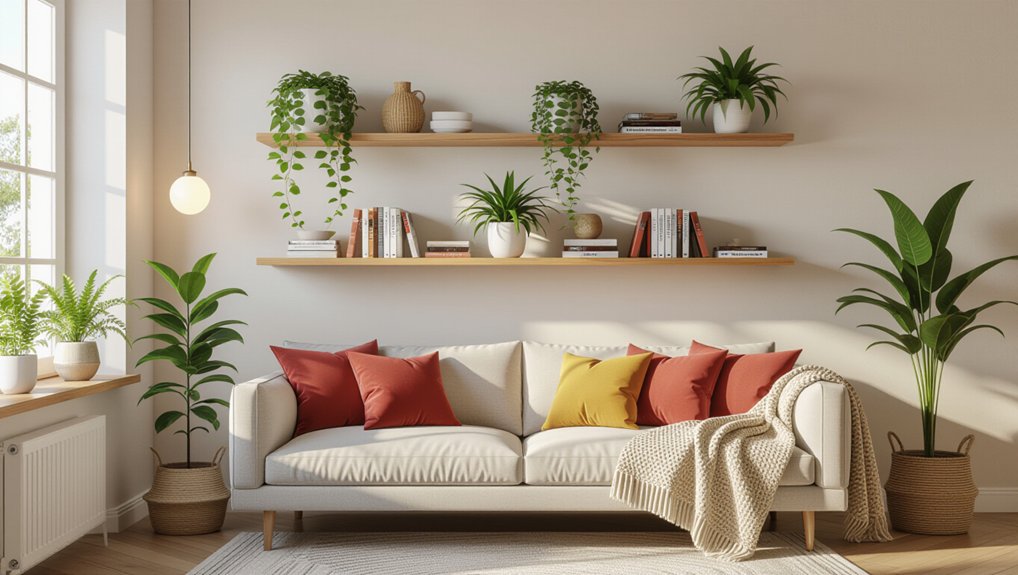 maximize space with shelves
