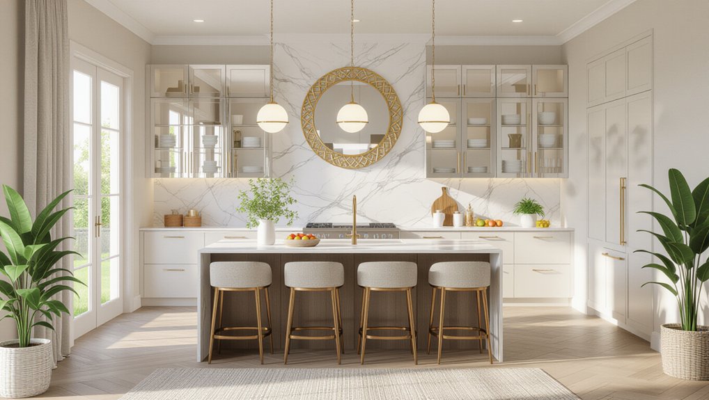mirrors expand kitchen space