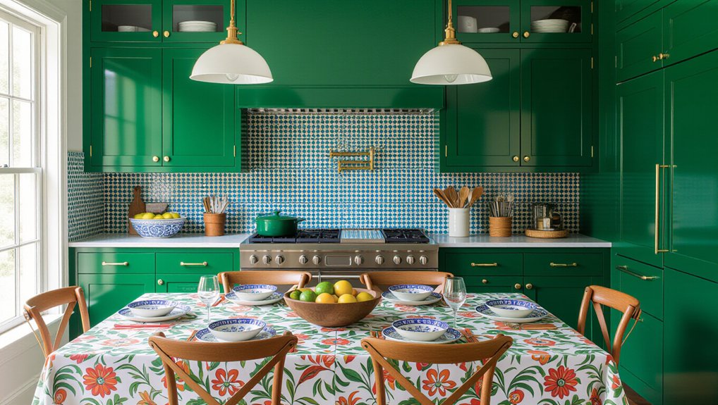 mixing vibrant emerald patterns