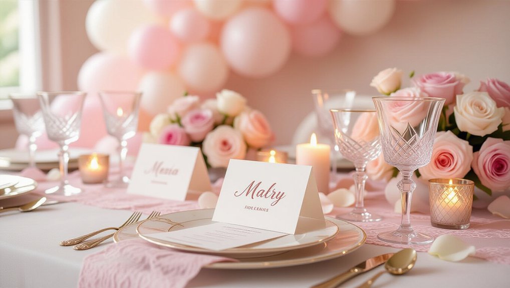 personalized pink place cards