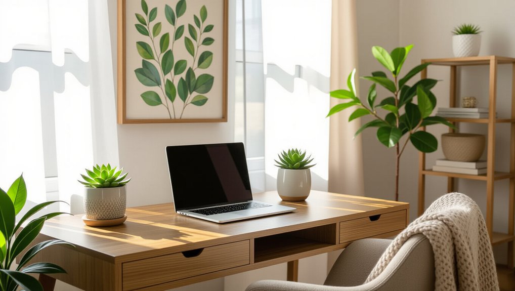 personalized workspace with decor