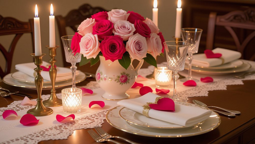 romantic dinner table setting