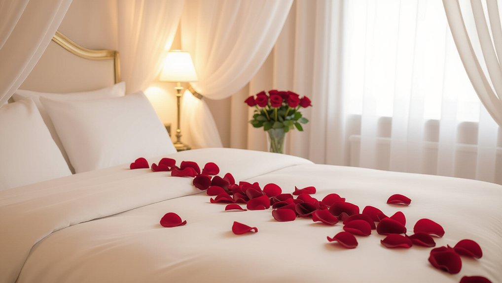 romantic rose petal arrangement