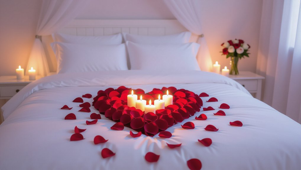 romantic rose petal arrangement