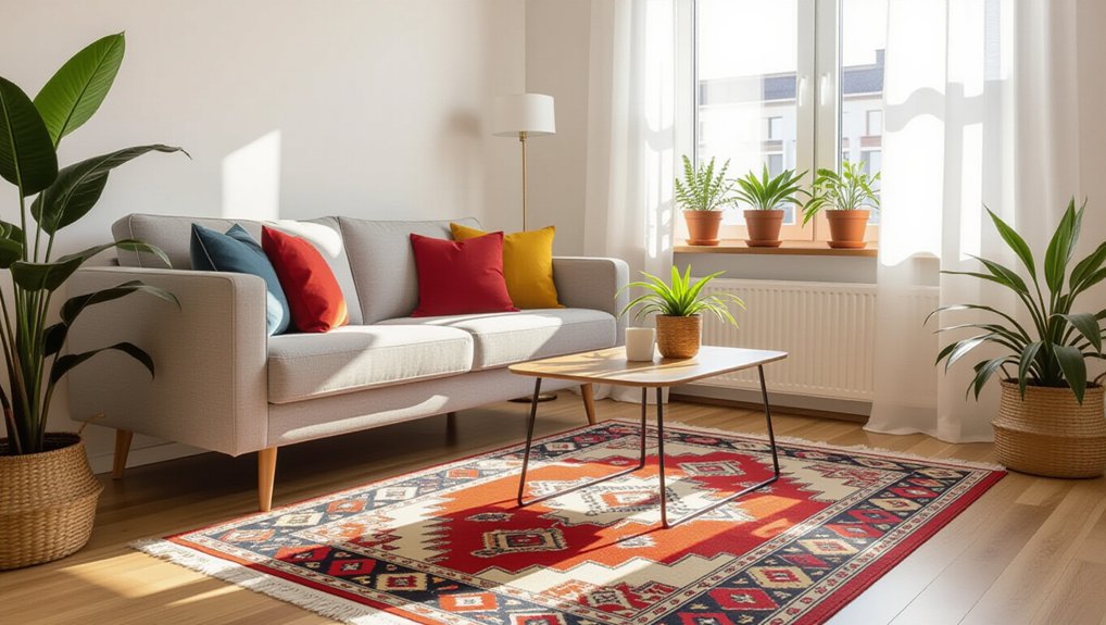rugs define spaces add warmth