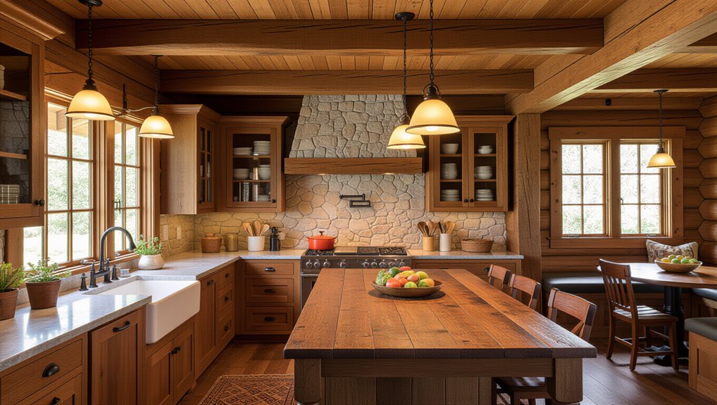rustic beams enhance warmth