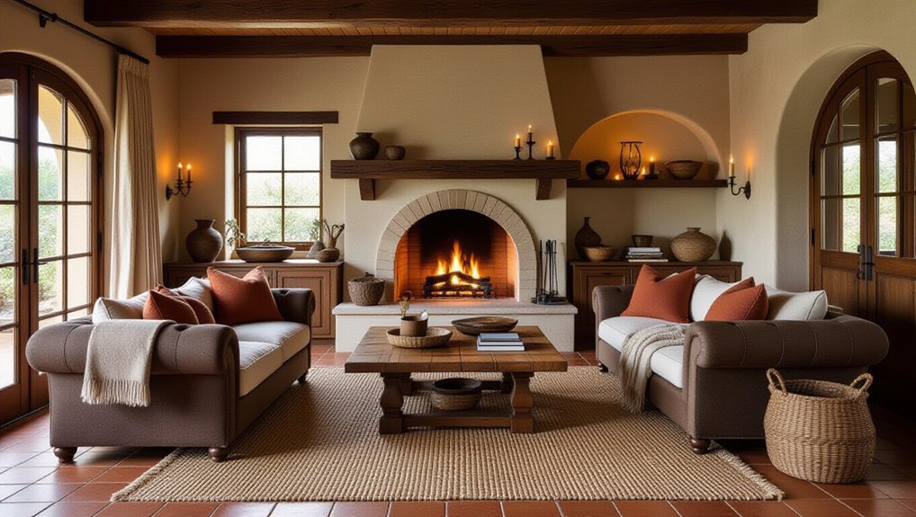 rustic fireplace focal point