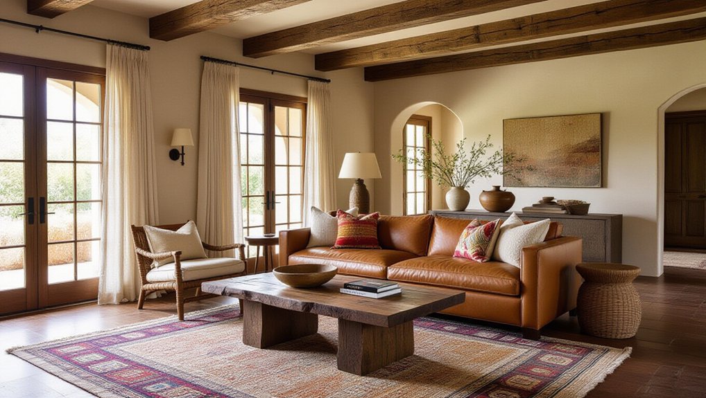 rustic materials enhance warmth