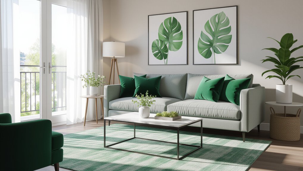 sage emerald green accents