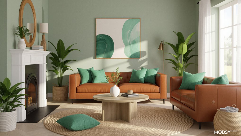 sage green accent focal points