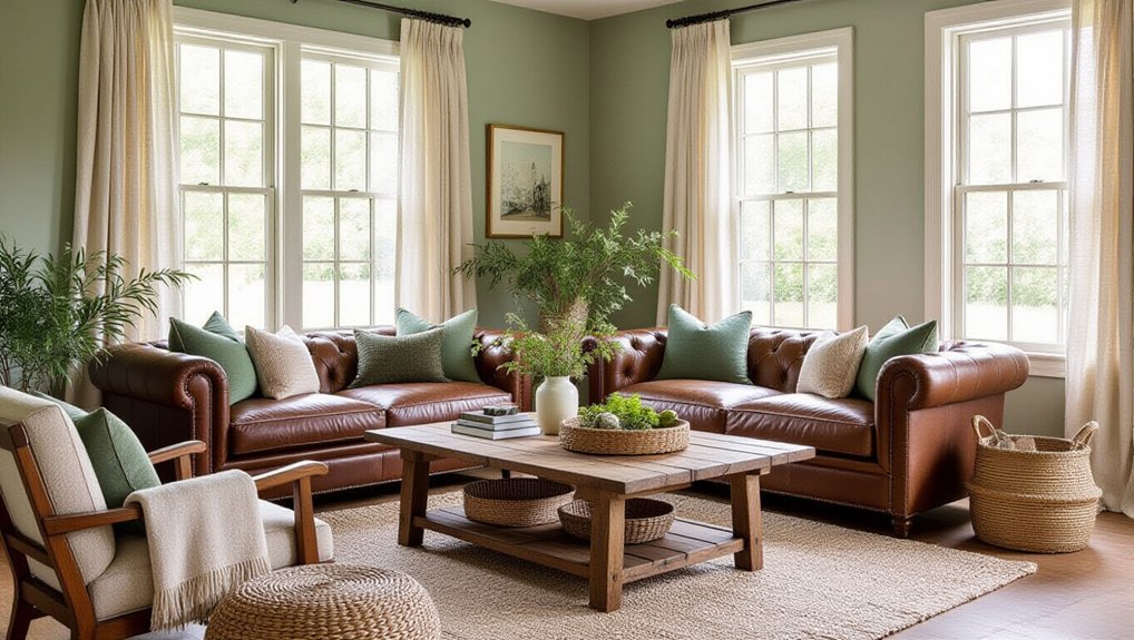 sage green meets wood warmth