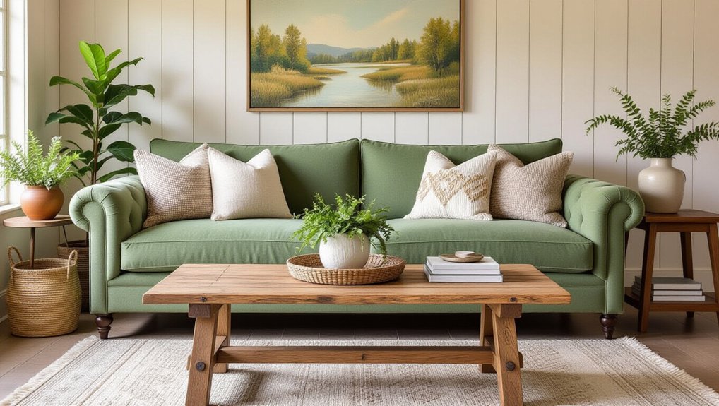 sage green stylish furniture integration