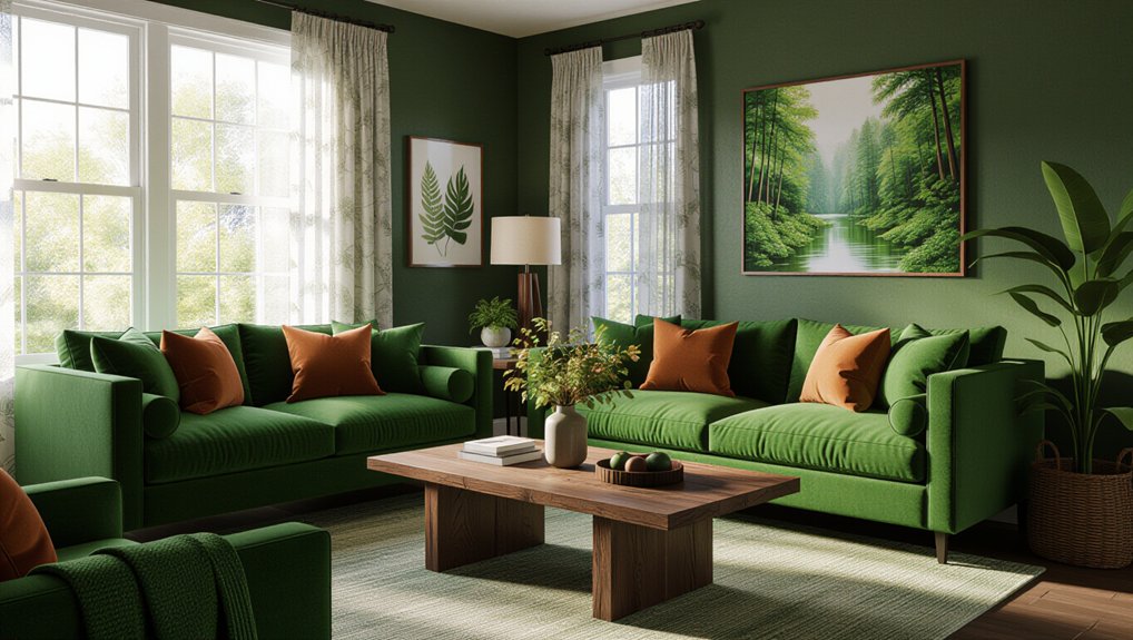 seasonal forest green accents