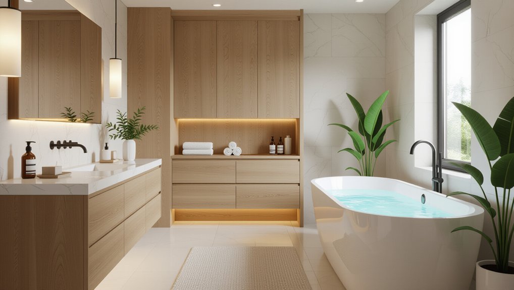 smart built in bathroom storage