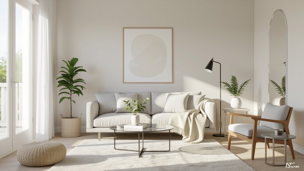 spacious minimalist living room