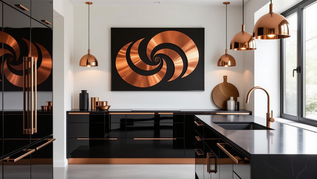 stylish black and copper d cor