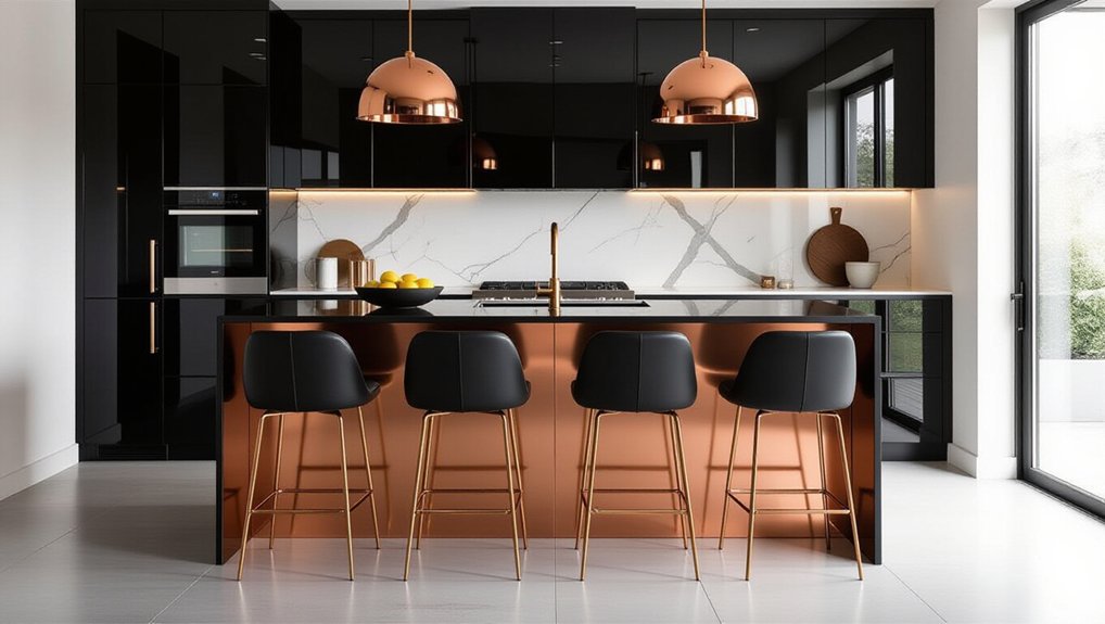 stylish black copper bar stools