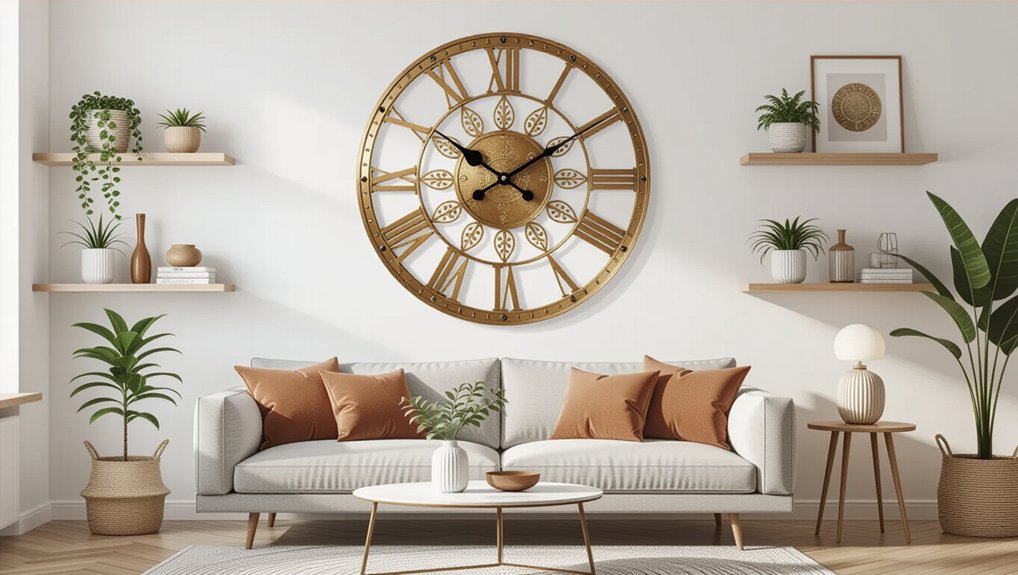 stylish clock enhances decor