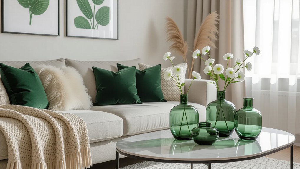 stylish emerald green vases