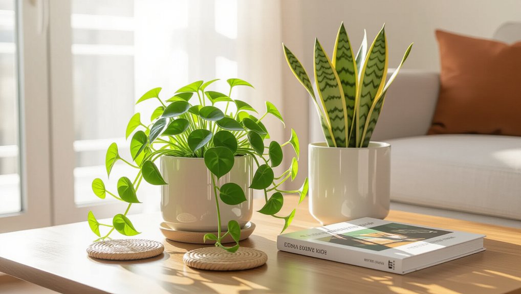stylish low maintenance coffee table plants