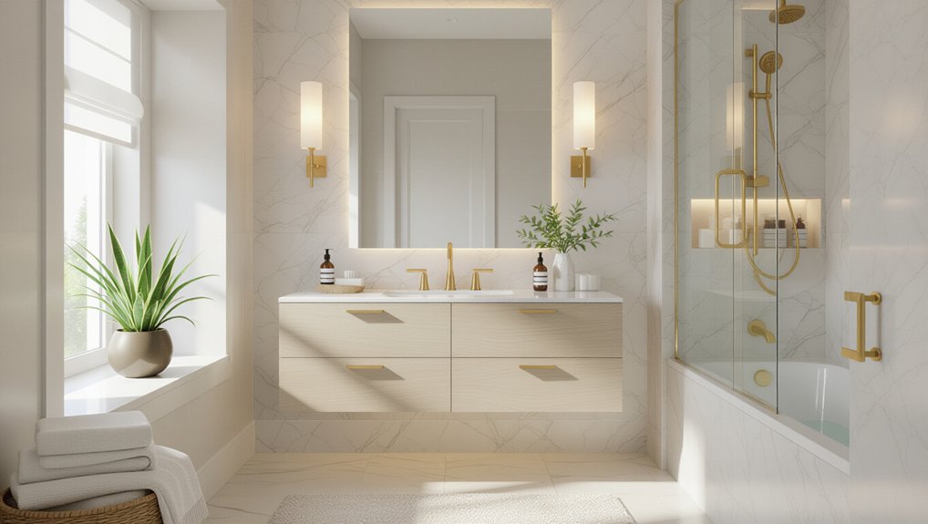 stylish mirrors enhance bathrooms