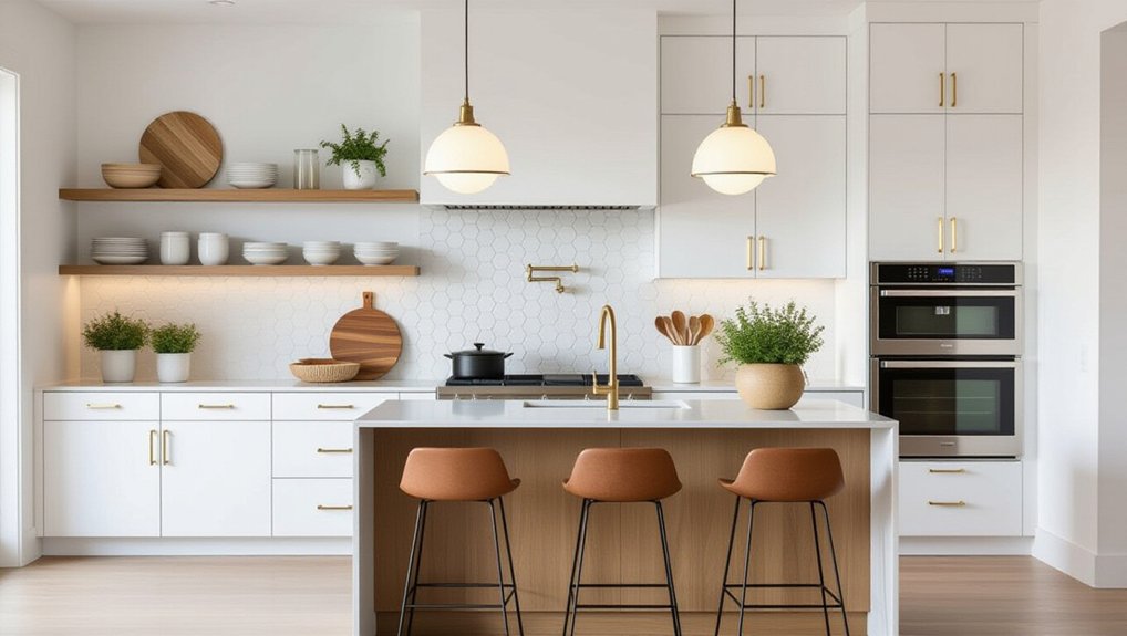 stylish open kitchen shelving