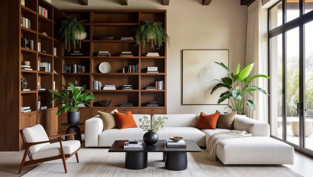 stylish open shelving display