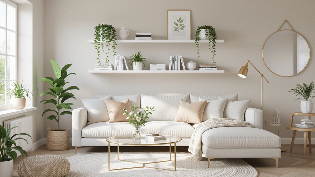 stylish space saving floating shelves