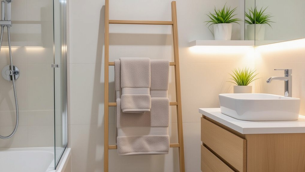 stylish space saving towel ladder