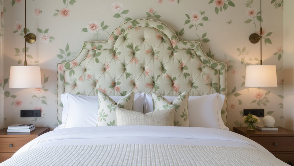 stylish wallpapered headboards design