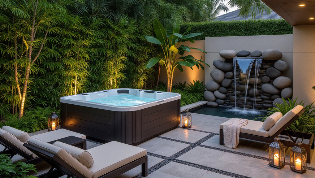 tranquil outdoor water feature