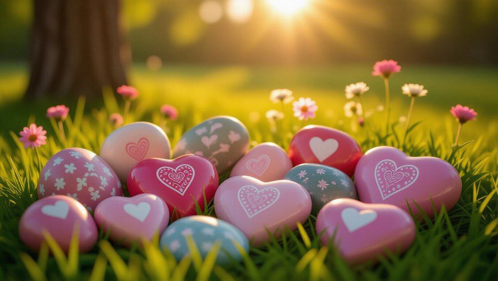 vibrant pink garden rocks