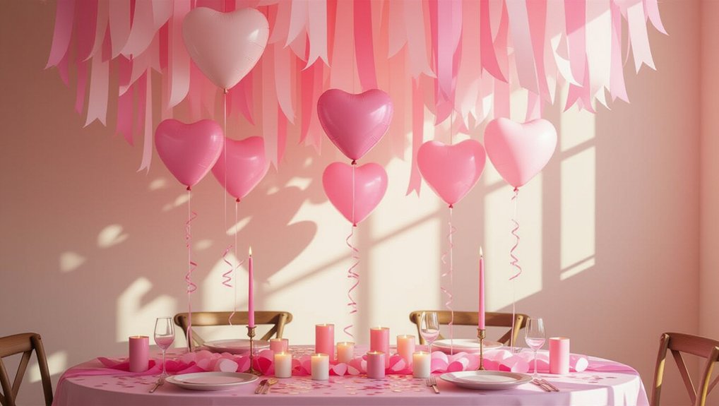 vibrant pink streamer decor