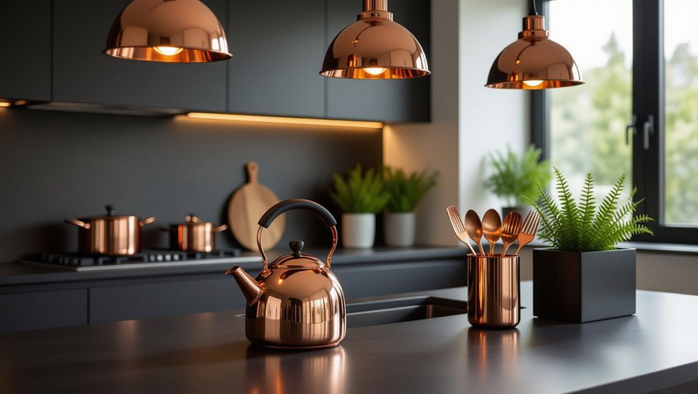 warmth through copper accents