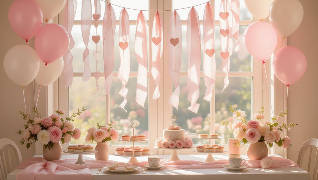whimsical pink fabric garlands